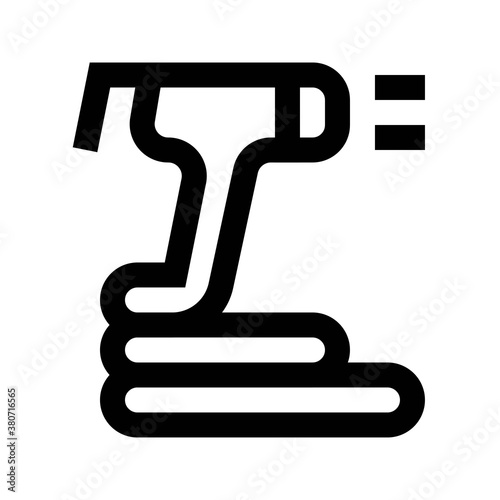 bath room or toilet related bidet shower with pipe and button vector in lineal style,