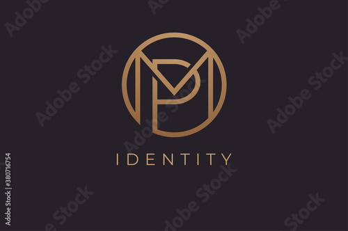 Abstract initial letter M and P logo,usable for branding and business logos, Flat Logo Design Template, vector illustration