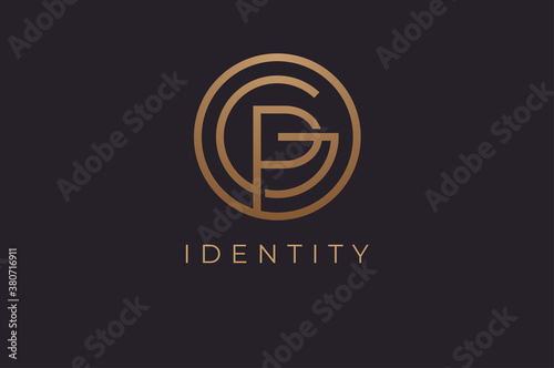 Abstract initial letter G and P logo,usable for branding and business logos, Flat Logo Design Template, vector illustration