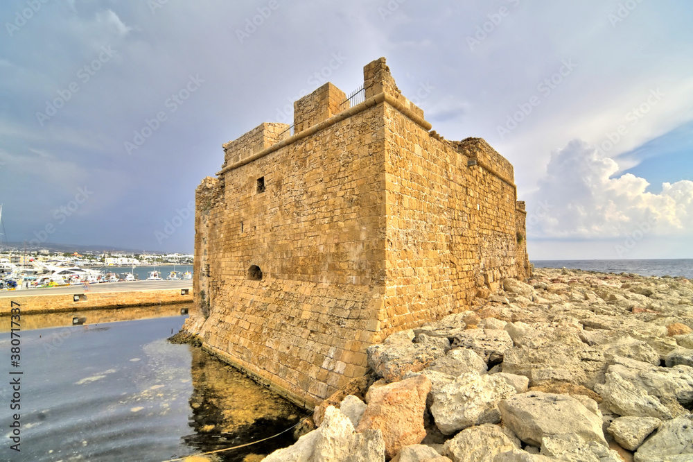 Paphos Castle  located on the edge of Paphos harbour.