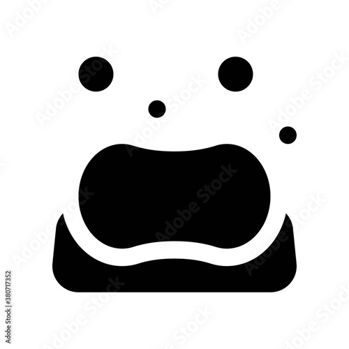 bath room or toilet related soap with bubbles vector in solid design,