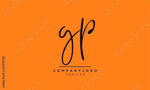 Alphabet letters Initials Monogram logo GP,PG
