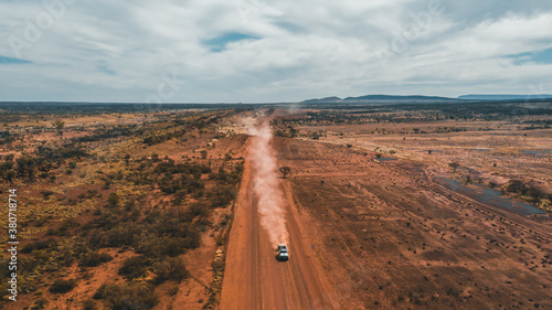 car racing through australian outback photo