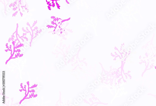 Light Purple, Pink vector abstract pattern with sakura.