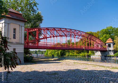 red Footbridge at the Tegeler See, Sechserbrücke photo