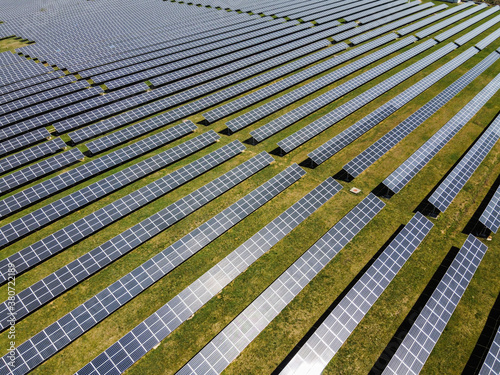 Solar farm drone shot photo