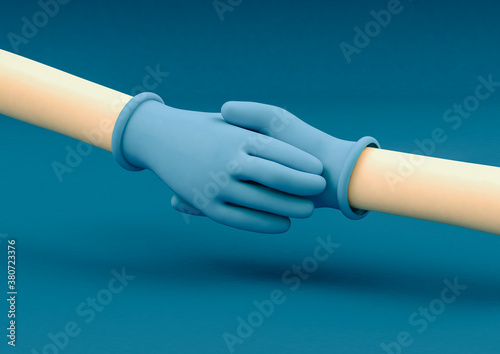 Handshake with gloves photo
