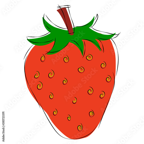 Strawberry drawn simple illustration.
