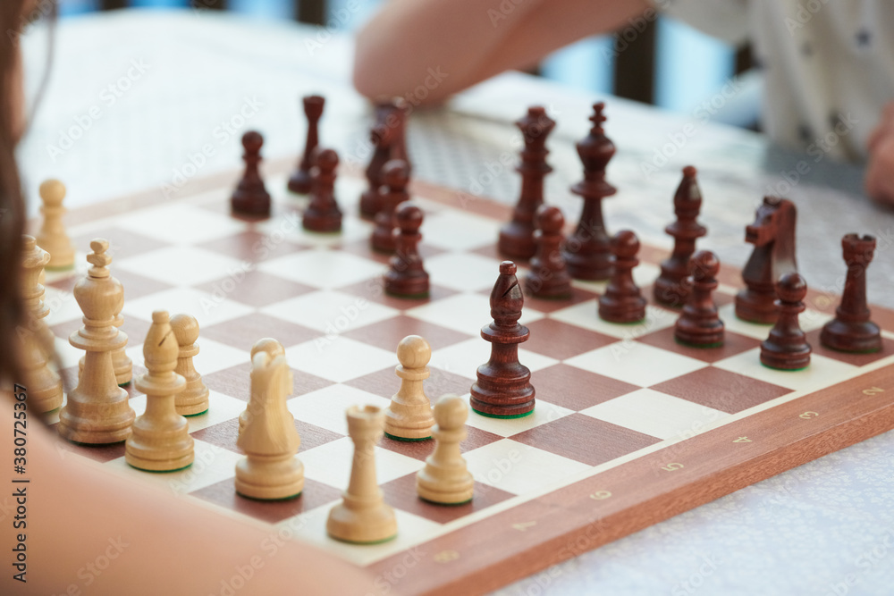 Players at chessboard Players at chessboard