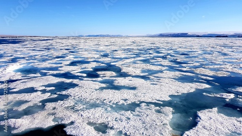 Ice floes on the barents sea  close to Spitzbergen