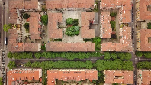 day time milan city traffic street aerial down view 4k italy photo