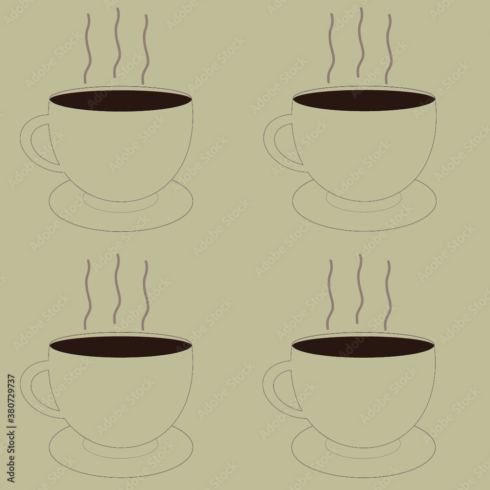 Pattern with coffee mugs Pattern with coffee mugs