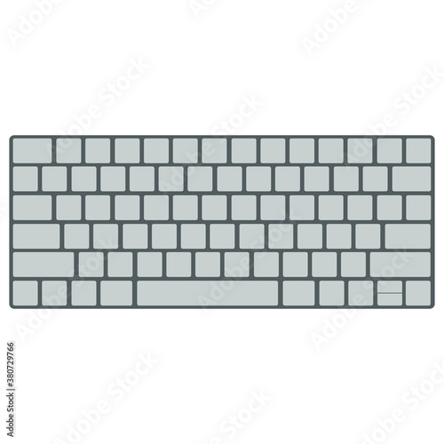 Computer keyboard on white background