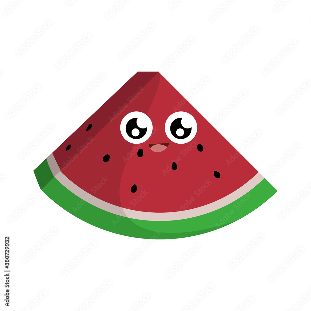 Cute watermelon slice fruit cartoon character Cute watermelon slice fruit cartoon character