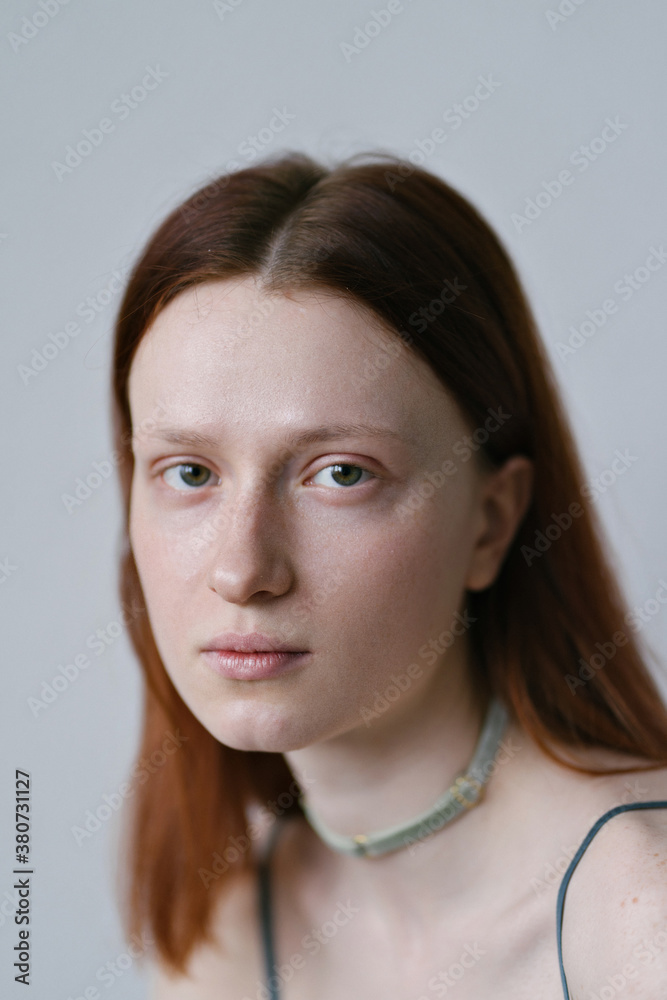 close-up of a red-haired beauty close-up of a red-haired beauty
