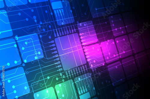 Circuit technology background with hi-tech digital data connection system and computer electronic design