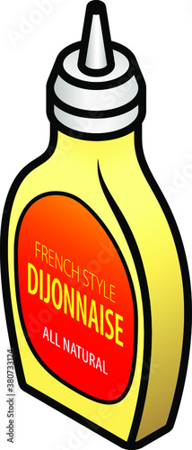 A squeeze bottle of french style dijonnaise. photo