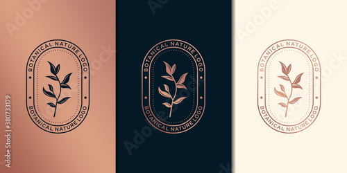 Hand drawn feminine and floral botanical, logo suitable for spa salon, skin hair beauty boutique and cosmetic, company.Premium Vector