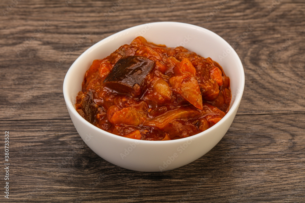 Eggplant saute with tomato and herbs Eggplant saute with tomato and herbs