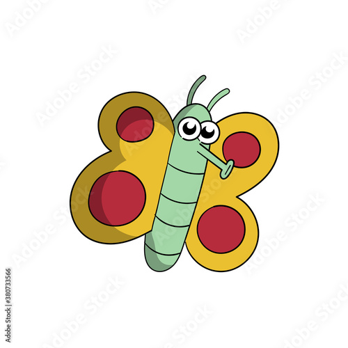 Cute butterfly cartoon char...