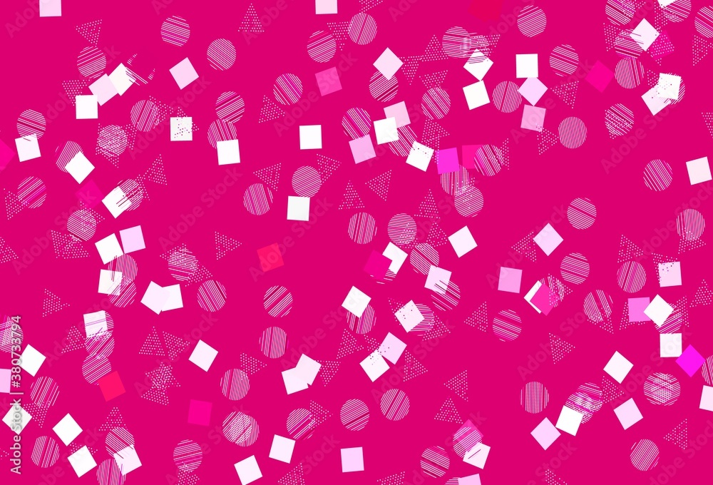 Light Pink vector texture with poly style with circles, cubes.