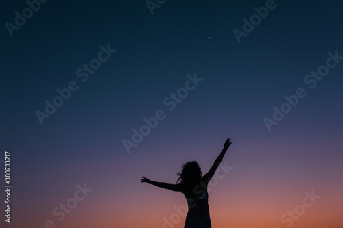Wallpaper Mural Silhouette of a woman and twilight sky Torontodigital.ca