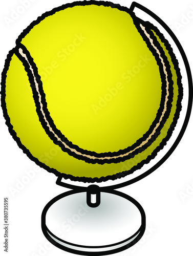 A desk top tennis ball globe.