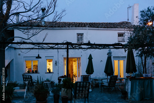 Country house at dusk photo