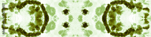 Green Seamless Tie Dye Dirty Texture. Traditional 
