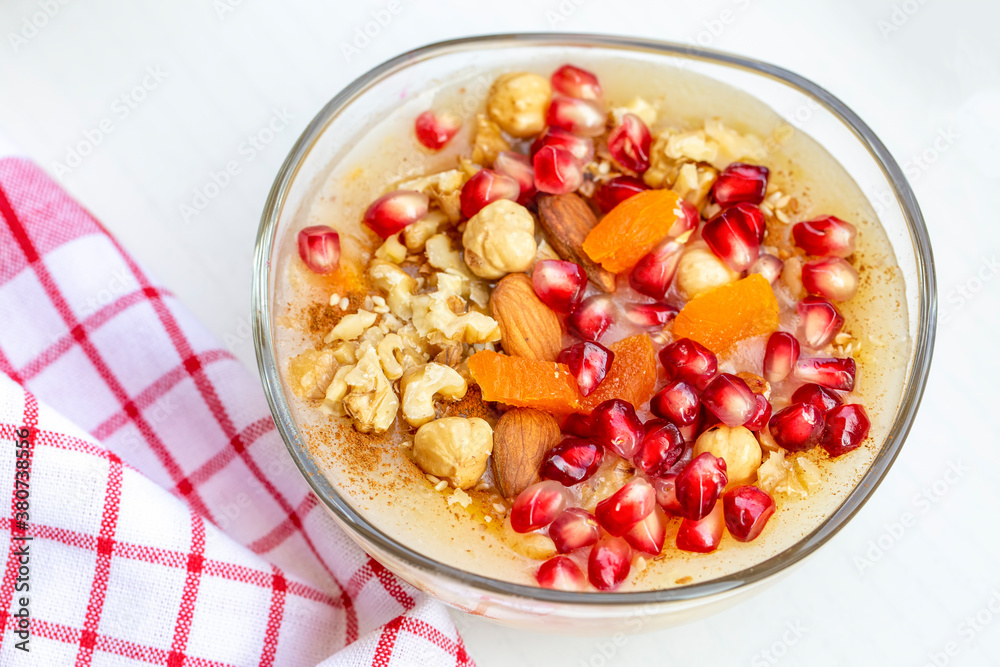 Traditional delicious Turkish dessert; Ashura (Asure) Traditional delicious Turkish dessert; Ashura (Asure)