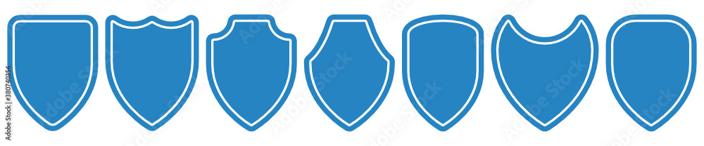 Set of blue shield vector icon. Protect symbols Set of blue shield vector icon. Protect symbols