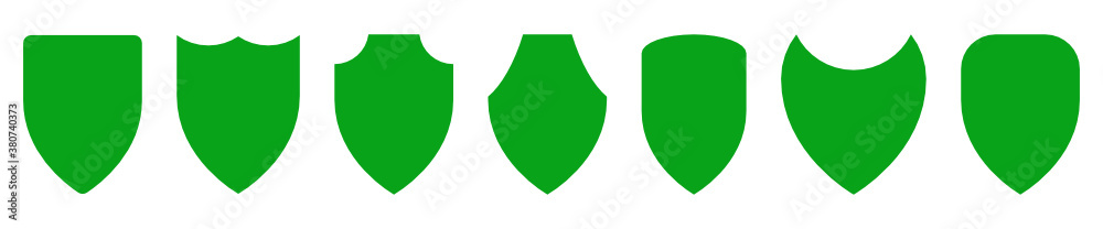 Set of green shield vector icon. Protect symbols Set of green shield vector icon. Protect symbols