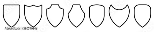 Set of black shield vector icon. Protect symbols