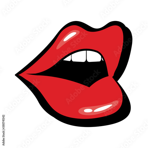 Pop art mouth open fill style