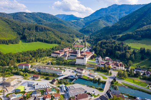 Lilienfeld cityview and Abbey in Lower Austria, Europe photo