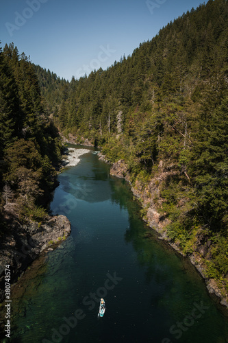 River and rapids of Smith River California on a hot summer day