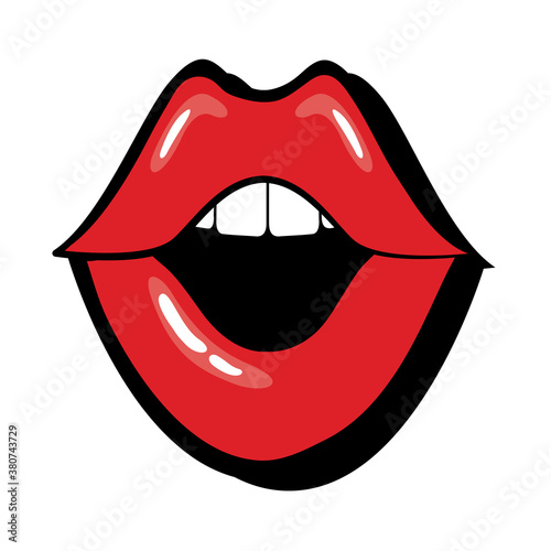 Pop art mouth open fill style