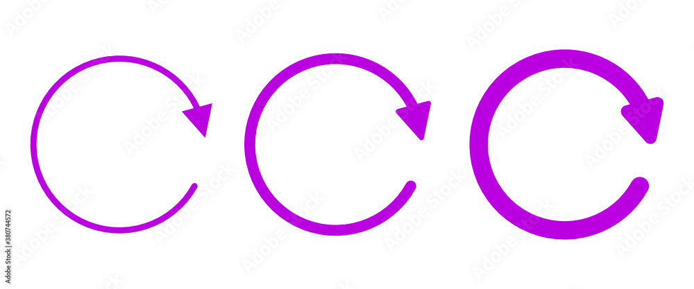 Set of purple refresh symbol icon. Update, Restart symbol Set of purple refresh symbol icon. Update, Restart symbol