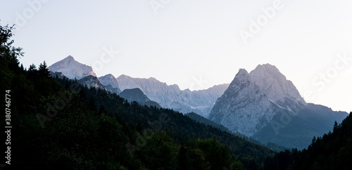 Zugspitze Panorama Sonnenuntergang Bayern
