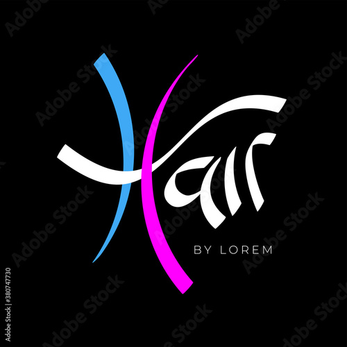 Simple logo design with hair stylish concept