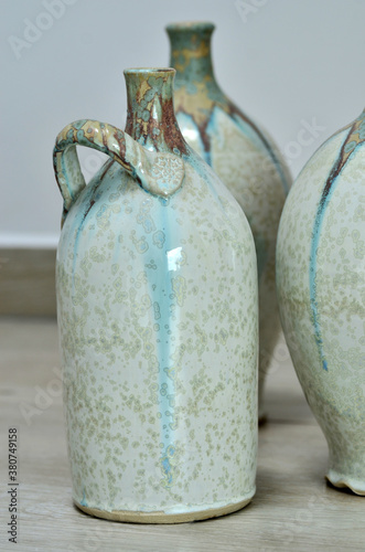 Ceramic glaze coated hand made jug