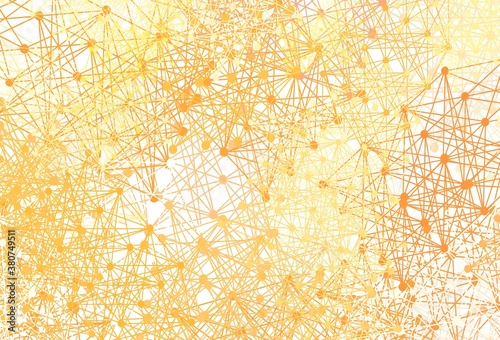 Light Orange vector pattern with artificial intelligence network.