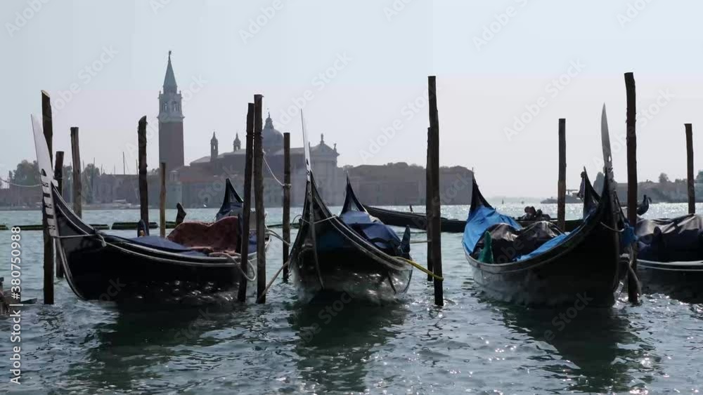 Empty gondola boat in Venice Italy Empty gondola boat in Venice Italy