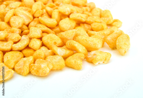Corn cereals isolated on white background