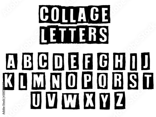 collage letters alphabet, vector illustration
