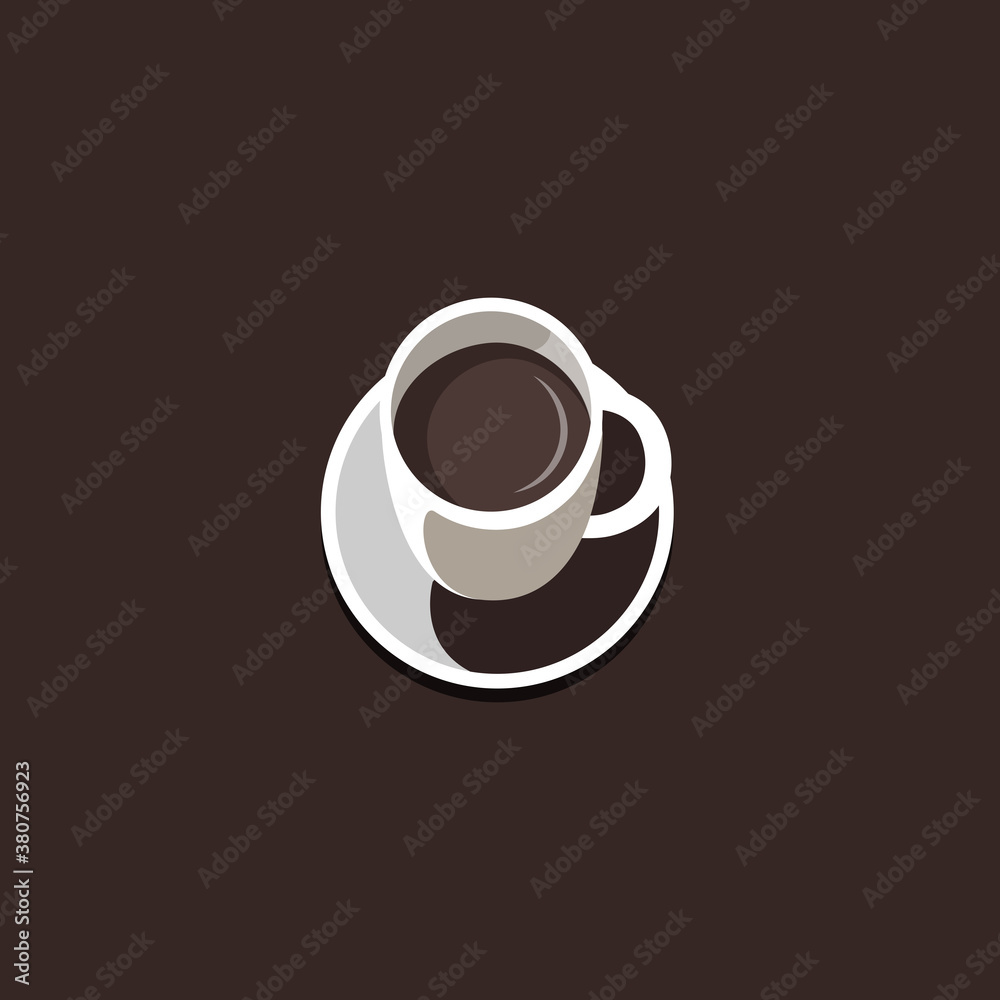 Obraz premium Coffee cup flat design vector image