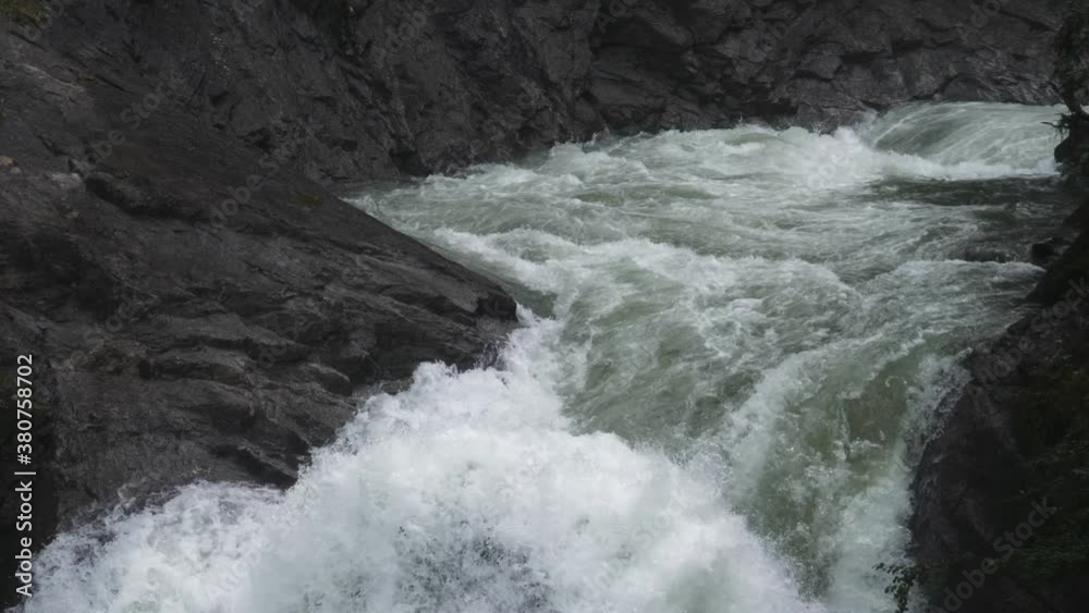 Fast moving mountain stream rapids - Stuibenfall Austria Fast moving mountain stream rapids - Stuibenfall Austria