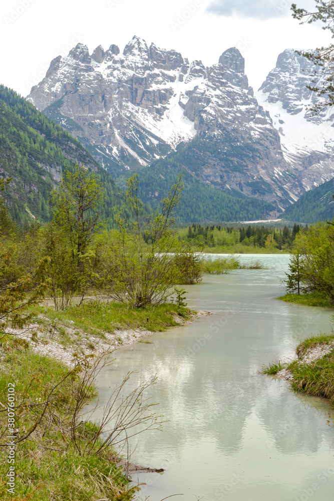 Alpine landscape in  Dolomites, Italy