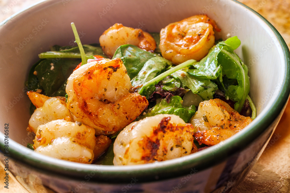 Fototapeta premium Spring Mix Shrimp Salad