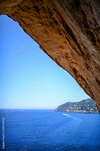 View of the Mediterranean sea from Arta Caves, Mallorca photo